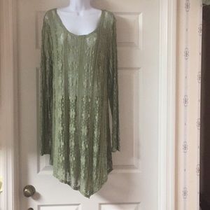 Attitudes by Renee two layer lace tunic